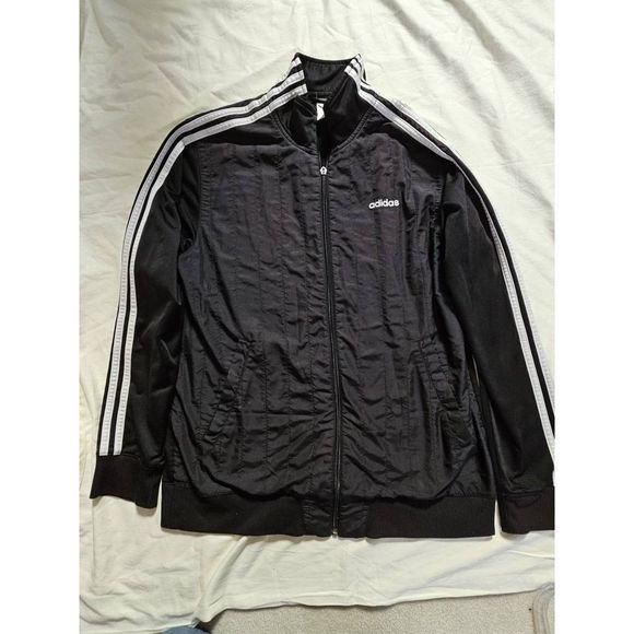 Adidas Other - #27 Adidas track jacket, black w/wht stripes, sz L